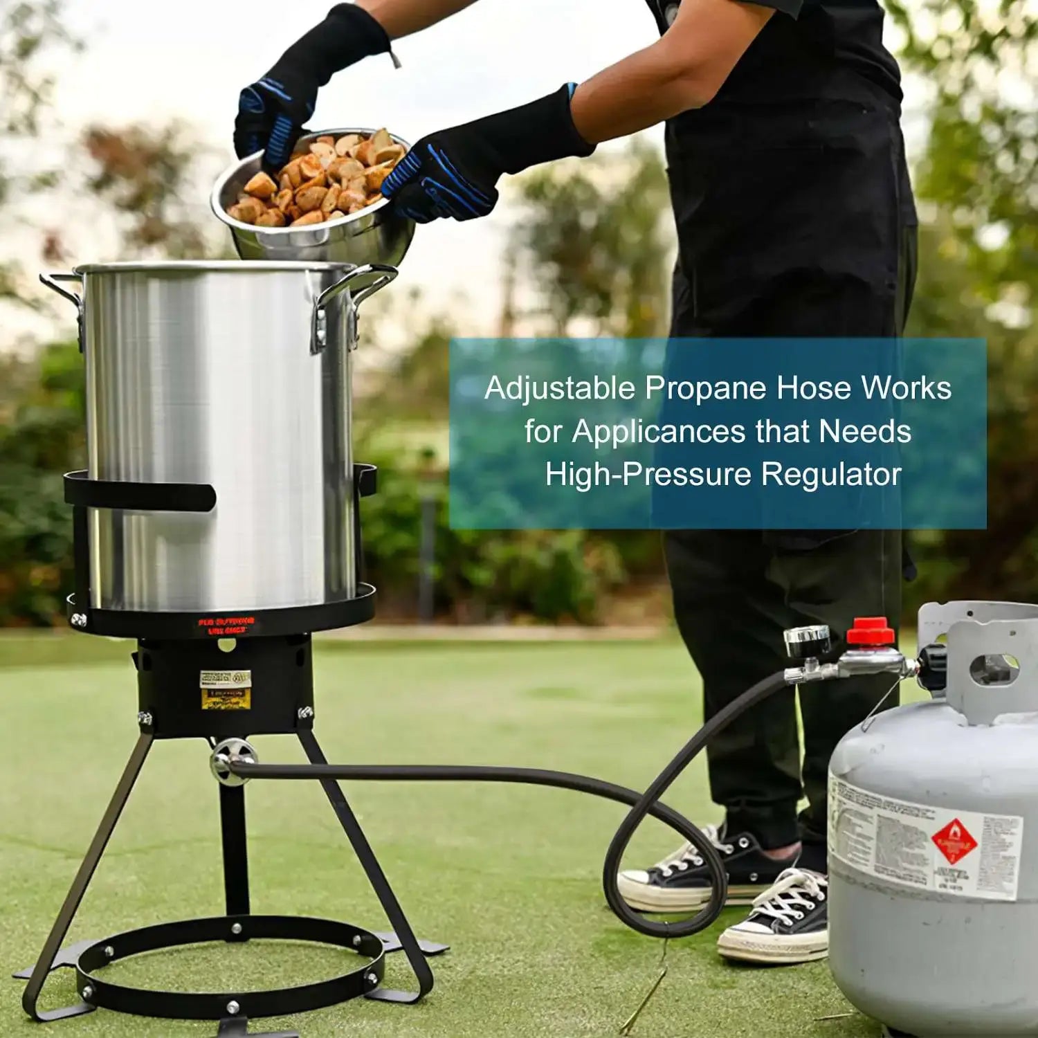 High pressure regulator for propane hose applicances