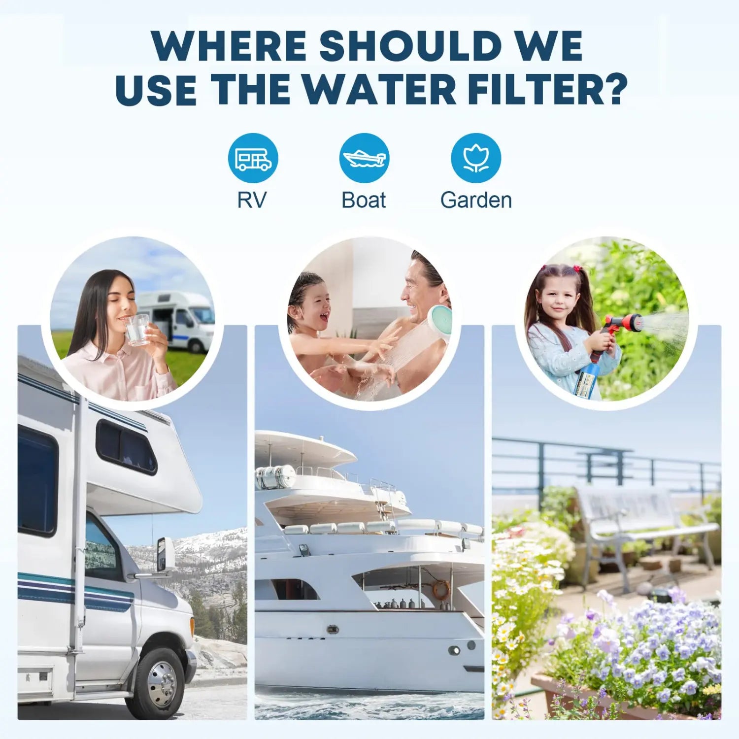 Camper water hose 15 ft for RV, boat and garden