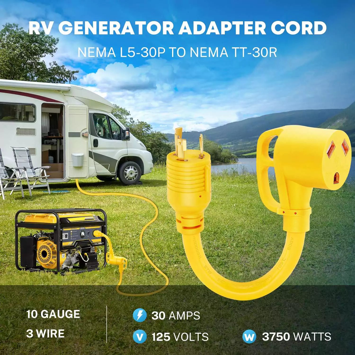 30A L5-30P auf 30A TT-30R Generator-Steckeradapterkabel