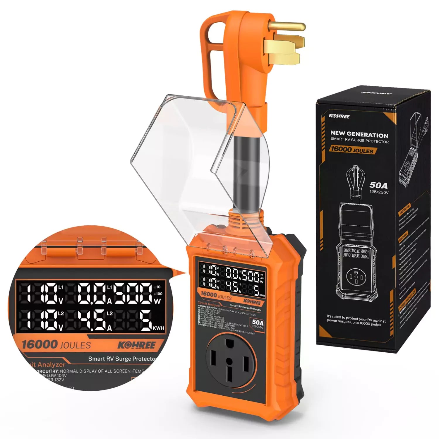 Kohree rv power surge protector 50 amp