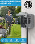Outdoor electrical outlet box, NEMA 3R housing with 2-20 amp GFCI receptacle