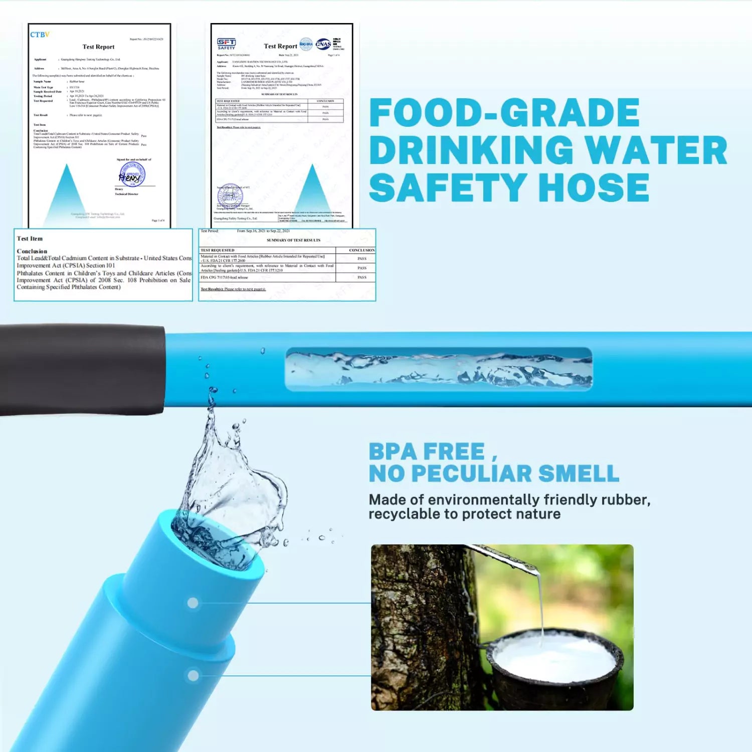 Food grade drinking water hose heated