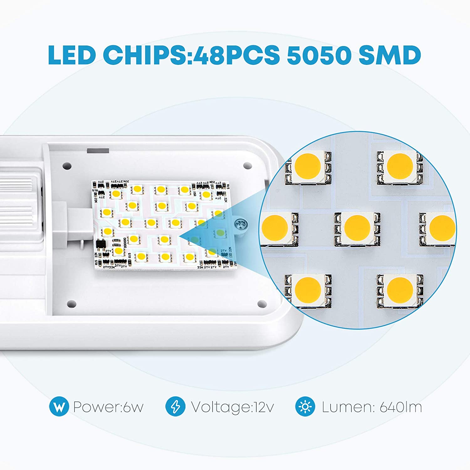 12-V-LED-Doppelkuppelleuchte, 2er-Pack
