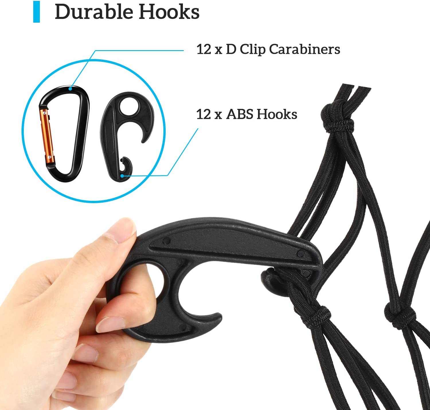 Truck Bed Cargo Net, 3'x4' Stretches to 6'x8'