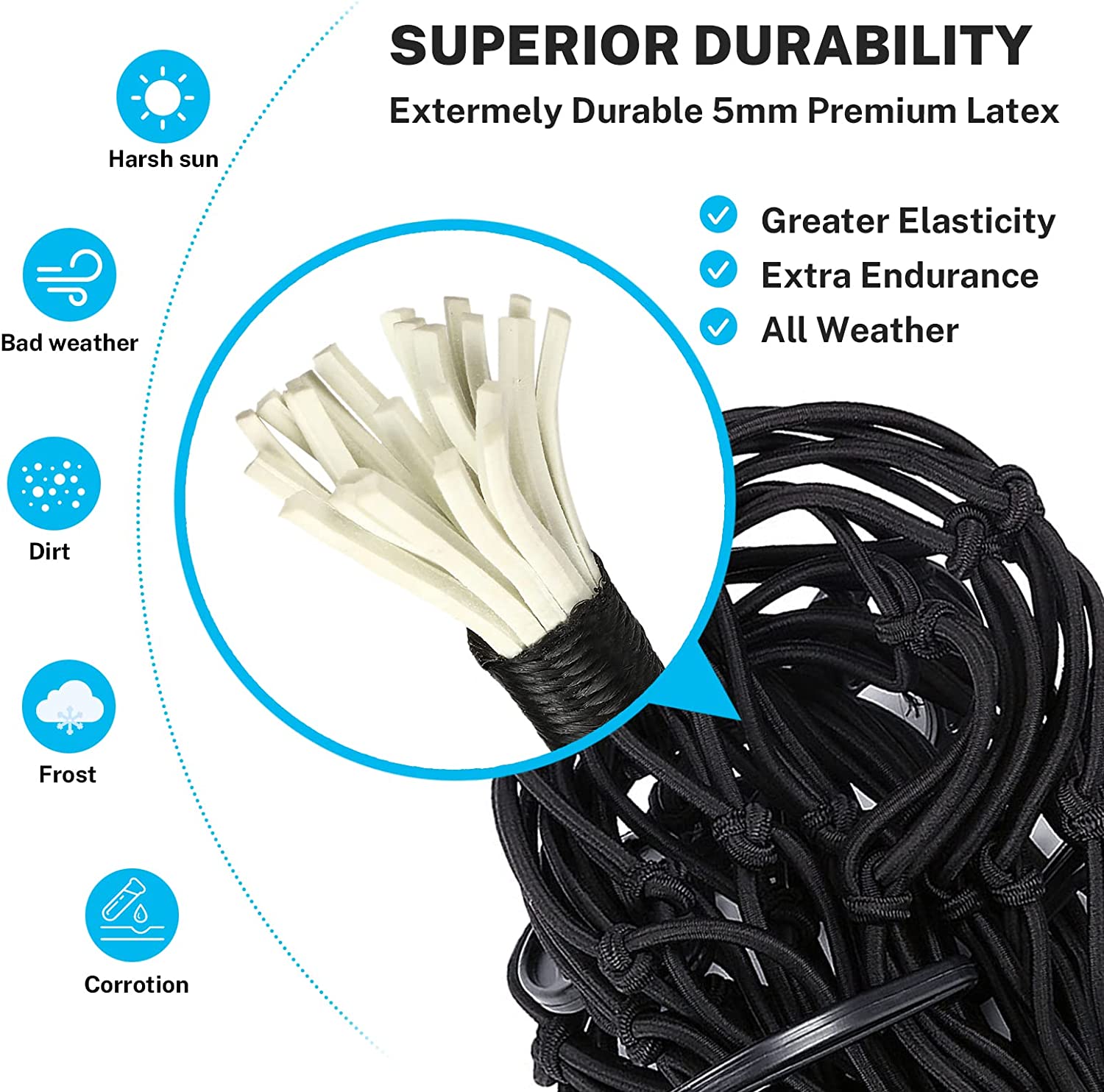 Truck Bed Cargo Net, 3'x4' Stretches to 6'x8'