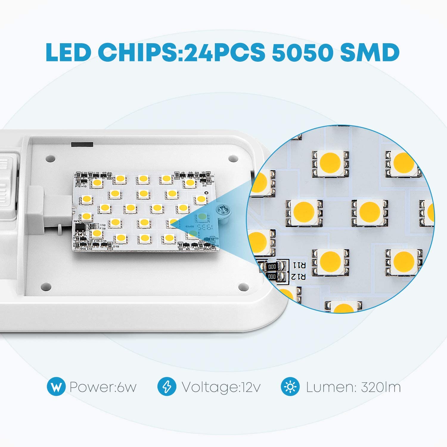 12-V-LED-Deckenleuchte für Wohnmobile, 2er-Pack