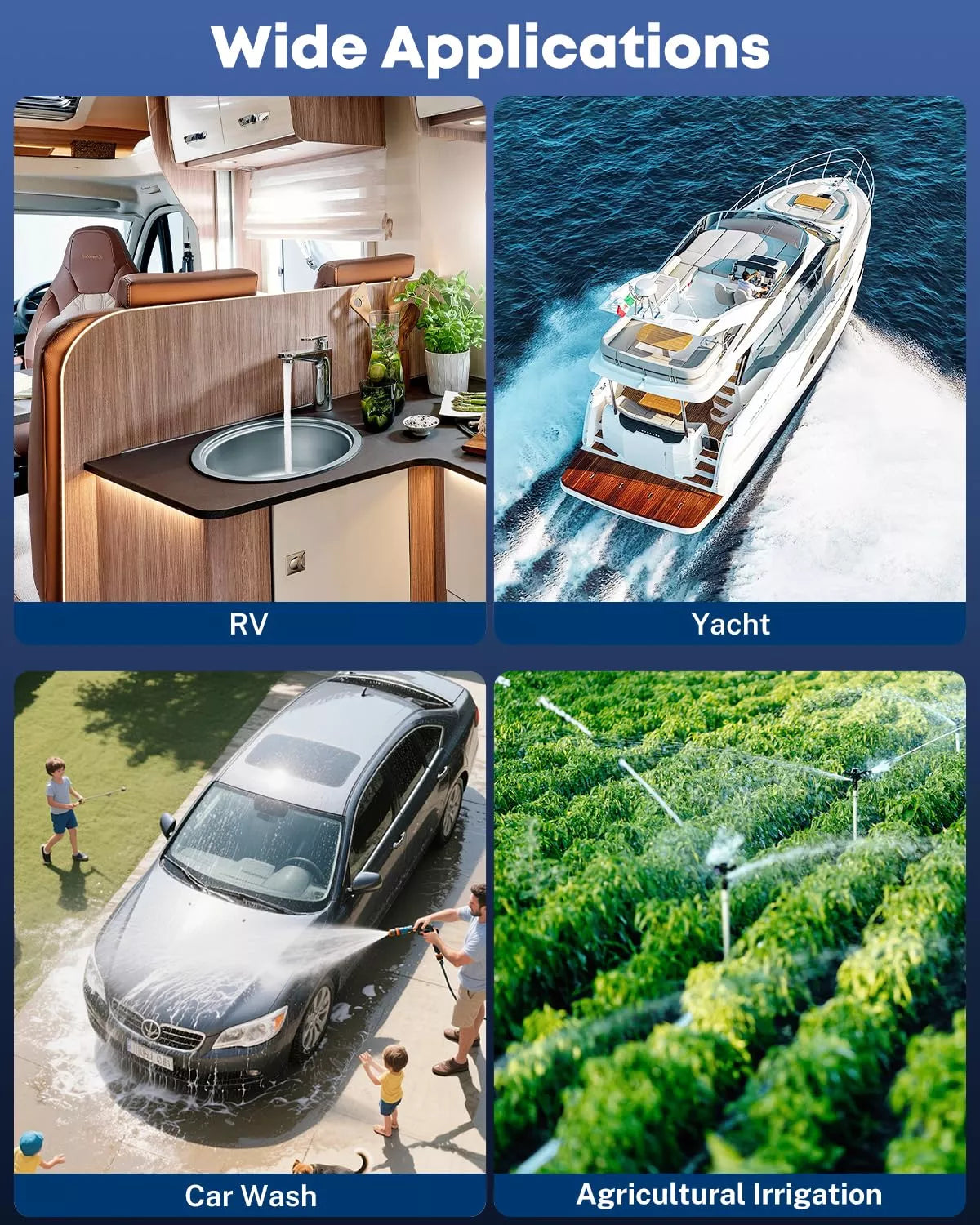 Wide applications of kohree 12v 7 gpm water pump