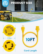 Kohree 30 amp generator power cable 10 ft size
