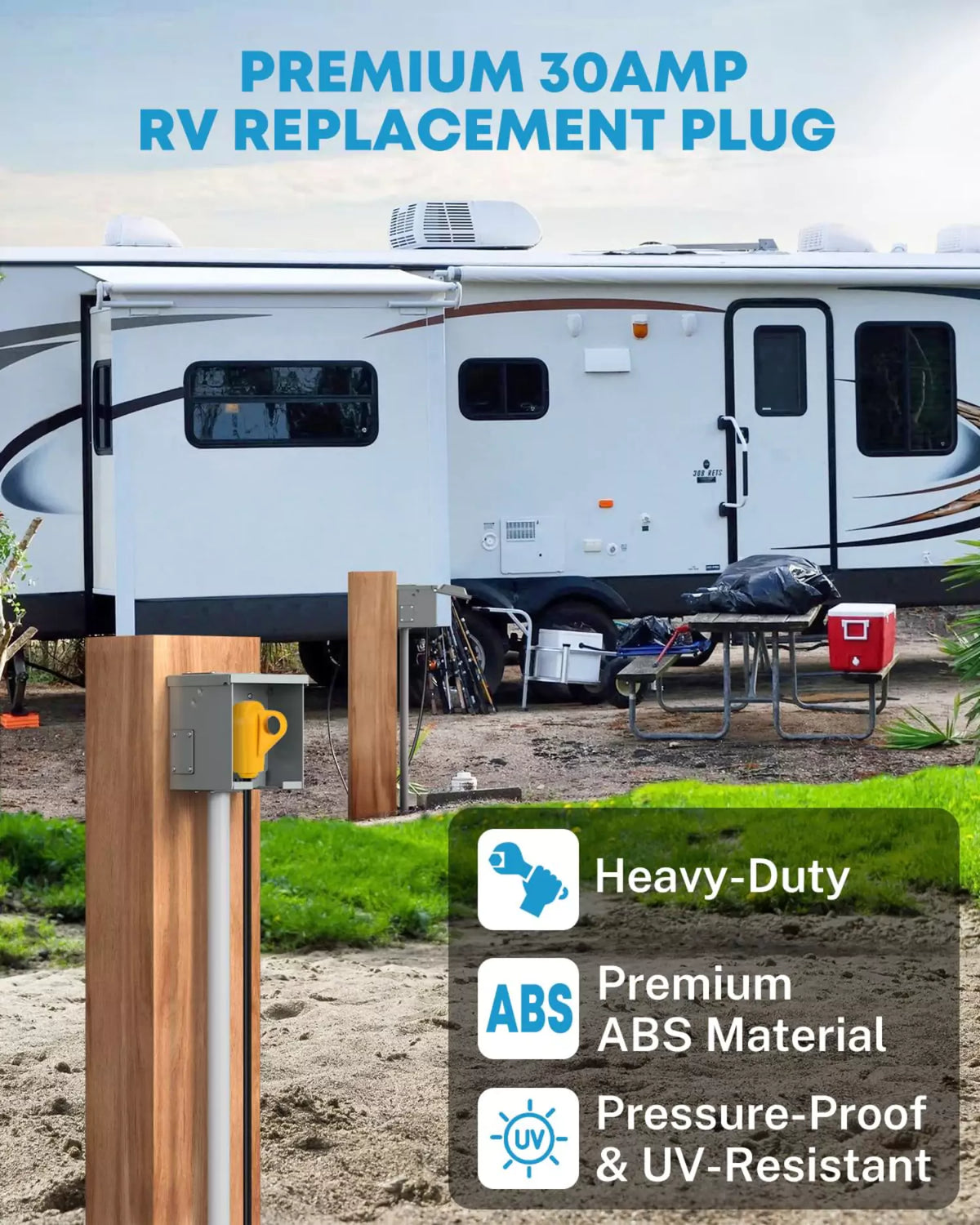 30 amp RV male replacement plug