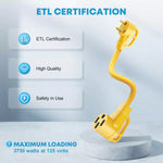 ETL certification 30 to 50 amp rv adapter cord
