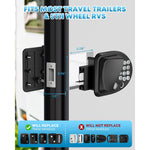 Black electronic keypad lock for travel trailer and 5th wheel RVs 