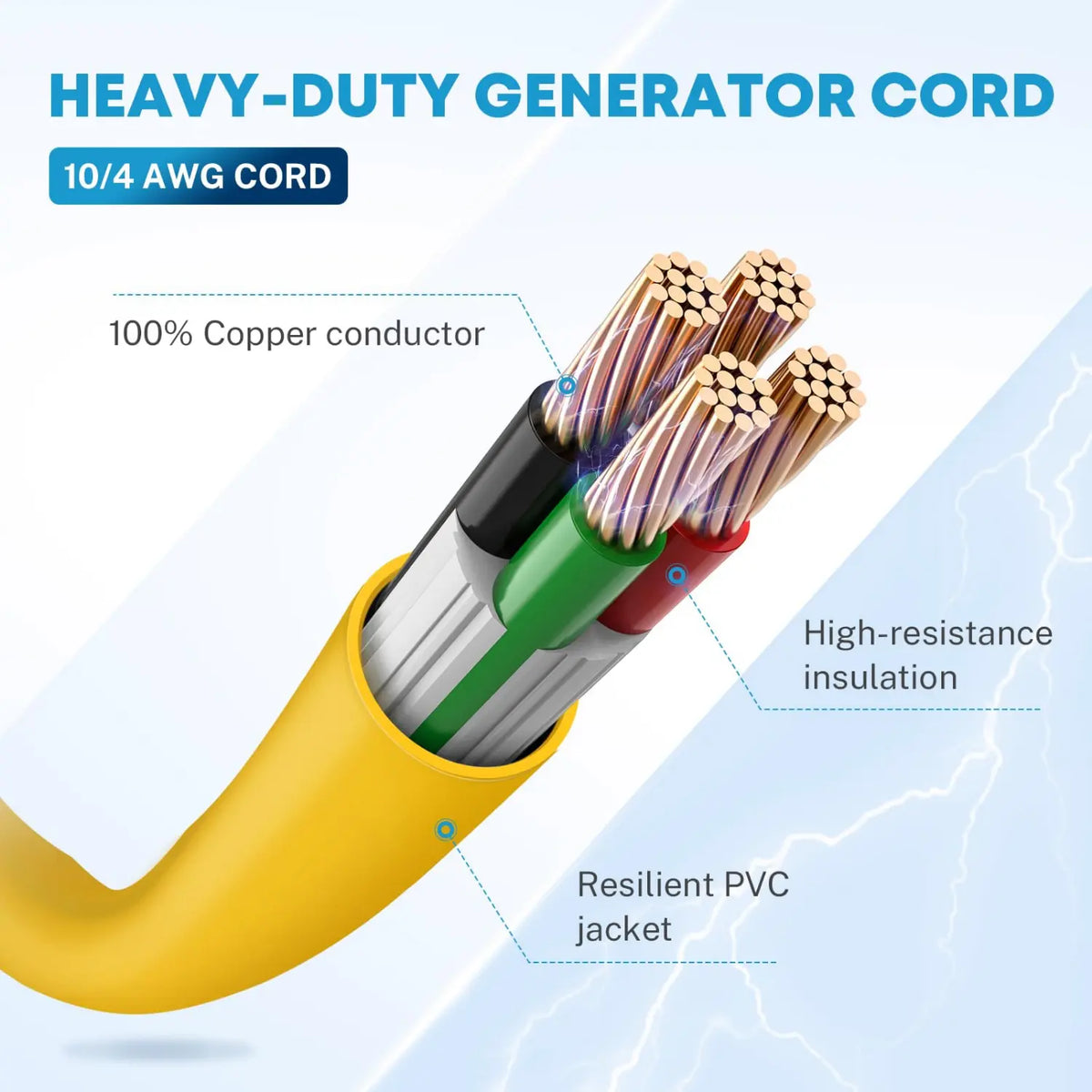 40 feet generator cable 30 amp cord