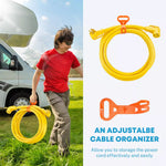 Adjustable cable organizer with 50 amp camper extension cord 30 ft