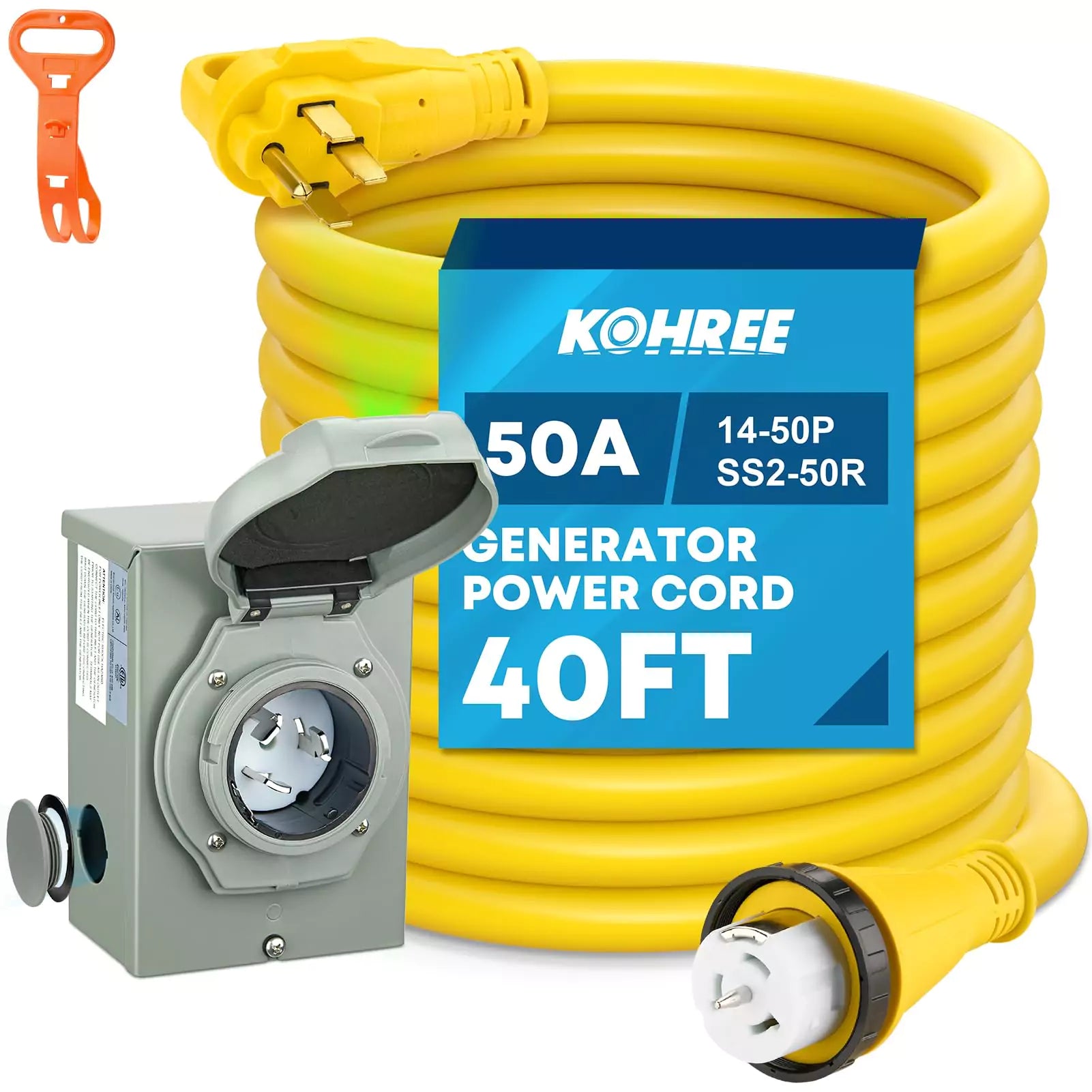 50 amp generator cord and outlet kit