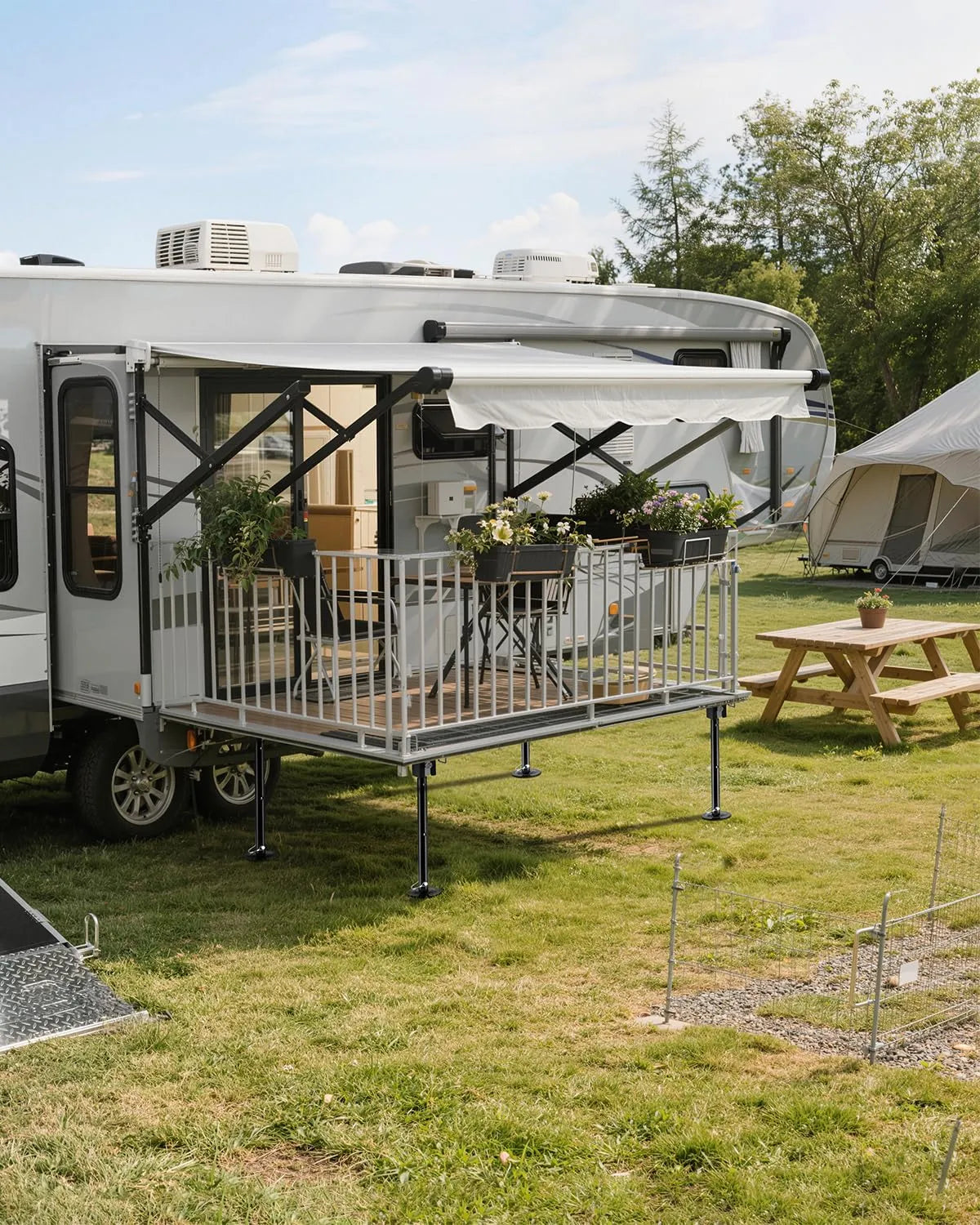 5000 lb RV slide out scissor jack in camping