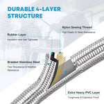 Durable 4 layer structure of 6 feet propane gas connector