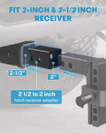 Adjustable drop trailer hitch fit 2 inch and 2-1/2 inch receiver
