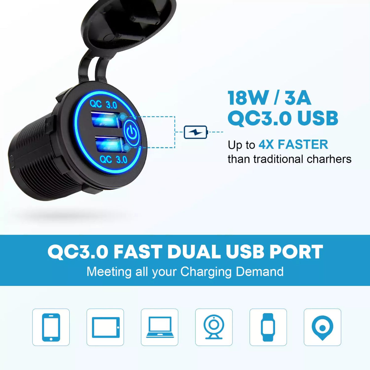 Automotive switch panel wide application for all 12-24V cars, boats, trailers, etc.