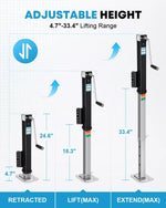 Kohree best 8000 lbs a frame trailer jack with adjustable height range from 4.7" to 33.4"