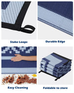 Blue outdoor rug 9x12