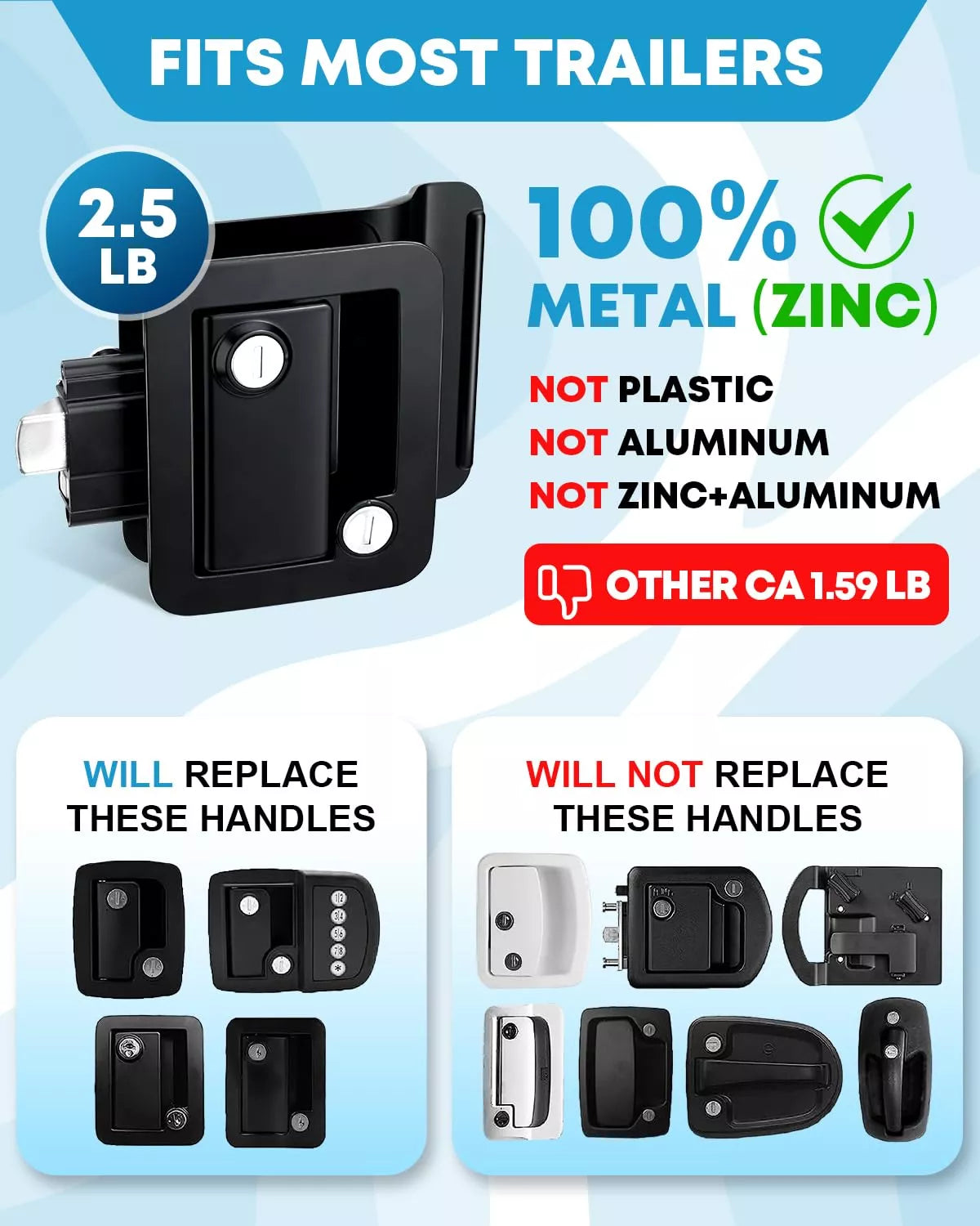 Kohree external door handle made of 100% zinc alloy