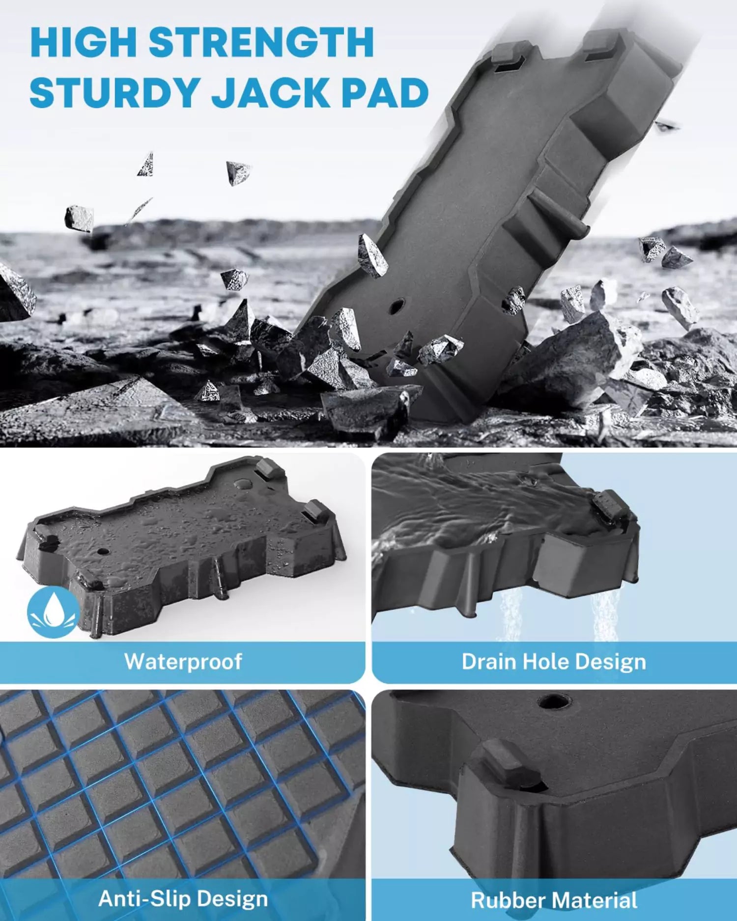 High strength sturdy camper jack pads