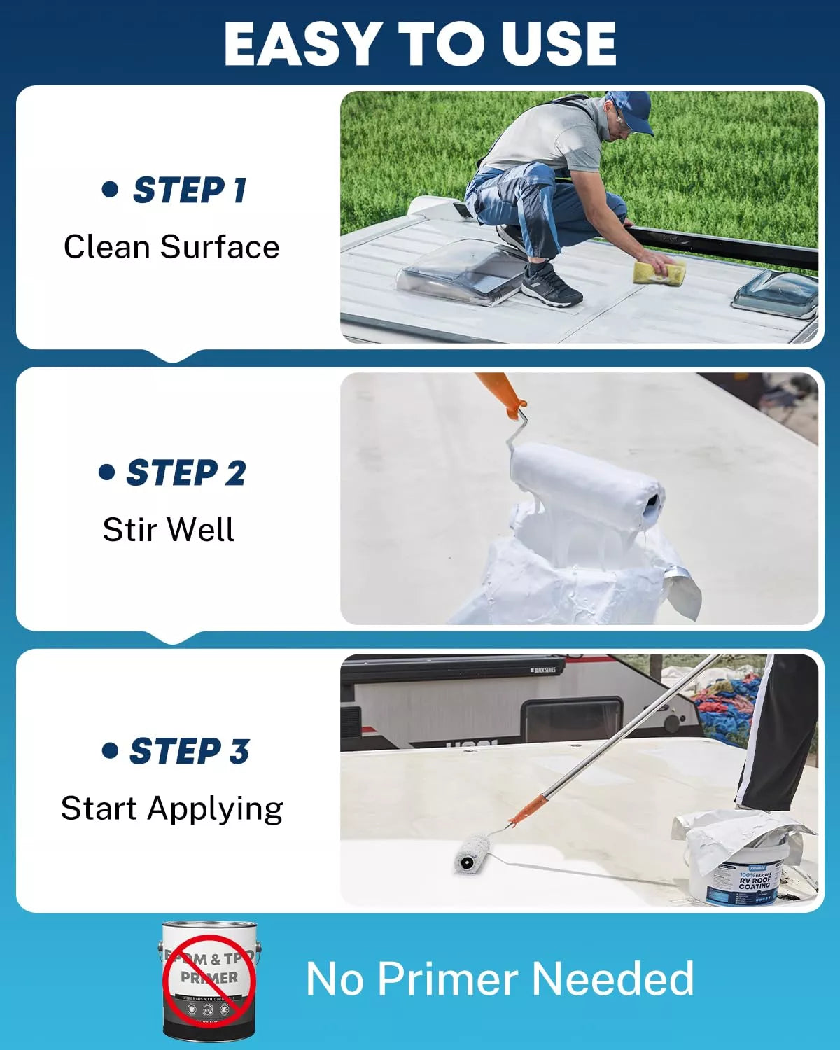 Easy to use camper roof paint