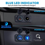Blue LED indicator cigarette lighter socket to plug