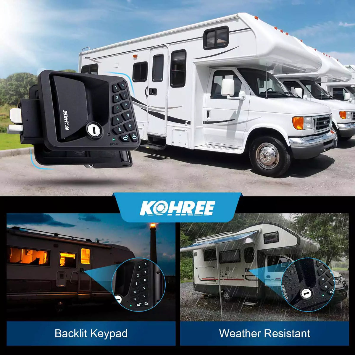 Door latch for camper