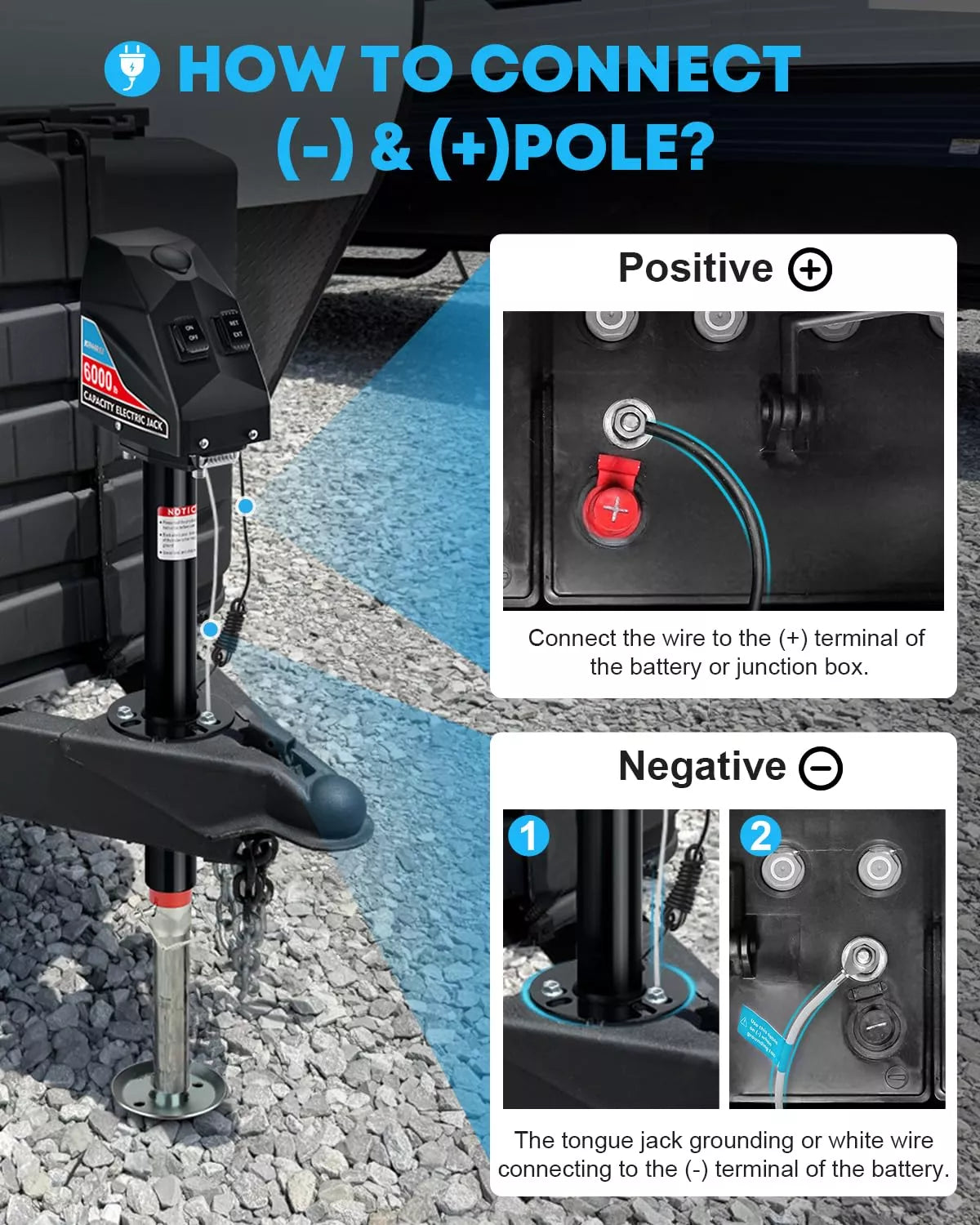 Installation guide of kohree electric tongue jack 6000 lbs