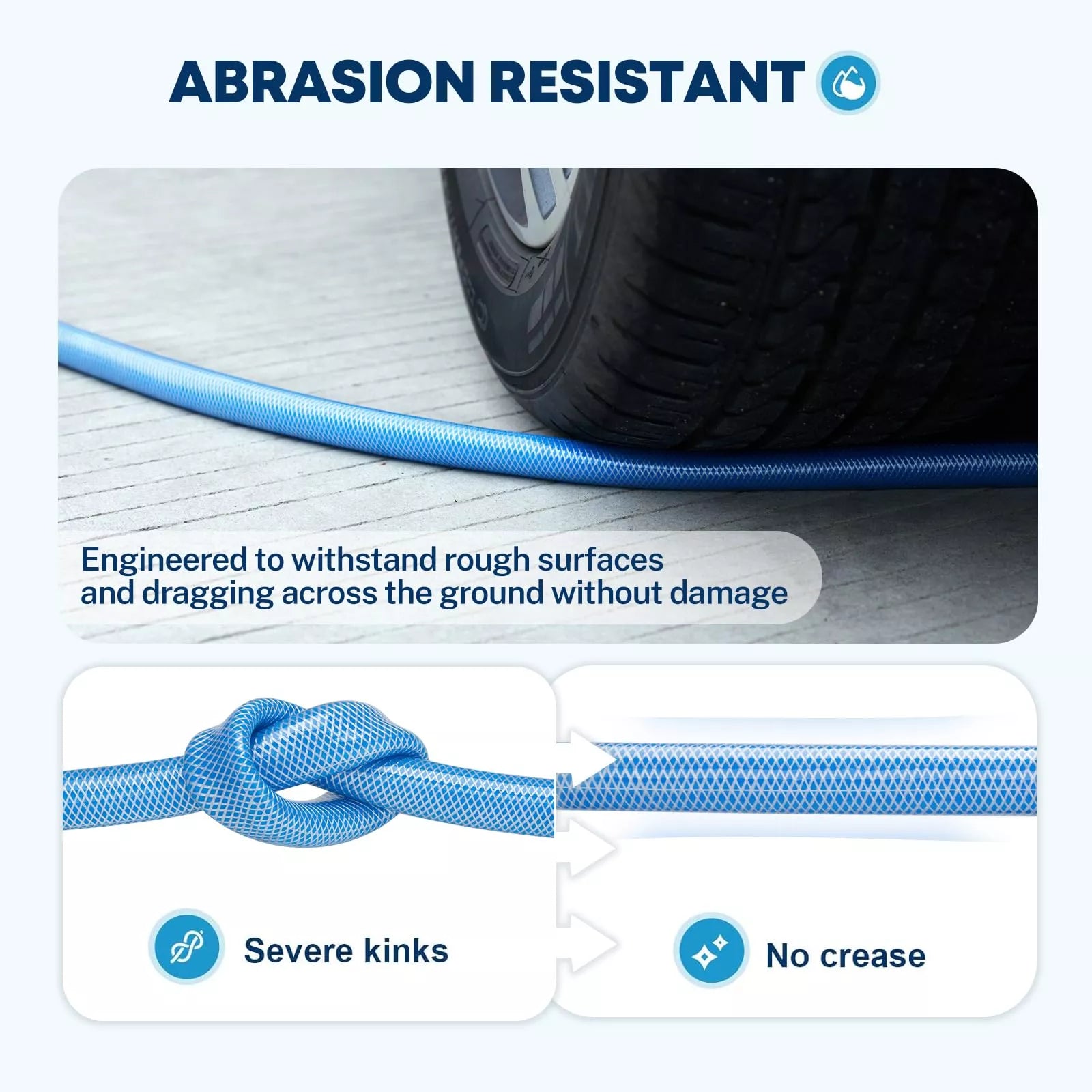 Abrasion resistant flexible rv water hose with storage box