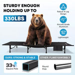 Sturdy foldable camping cot holding up to 330 lbs