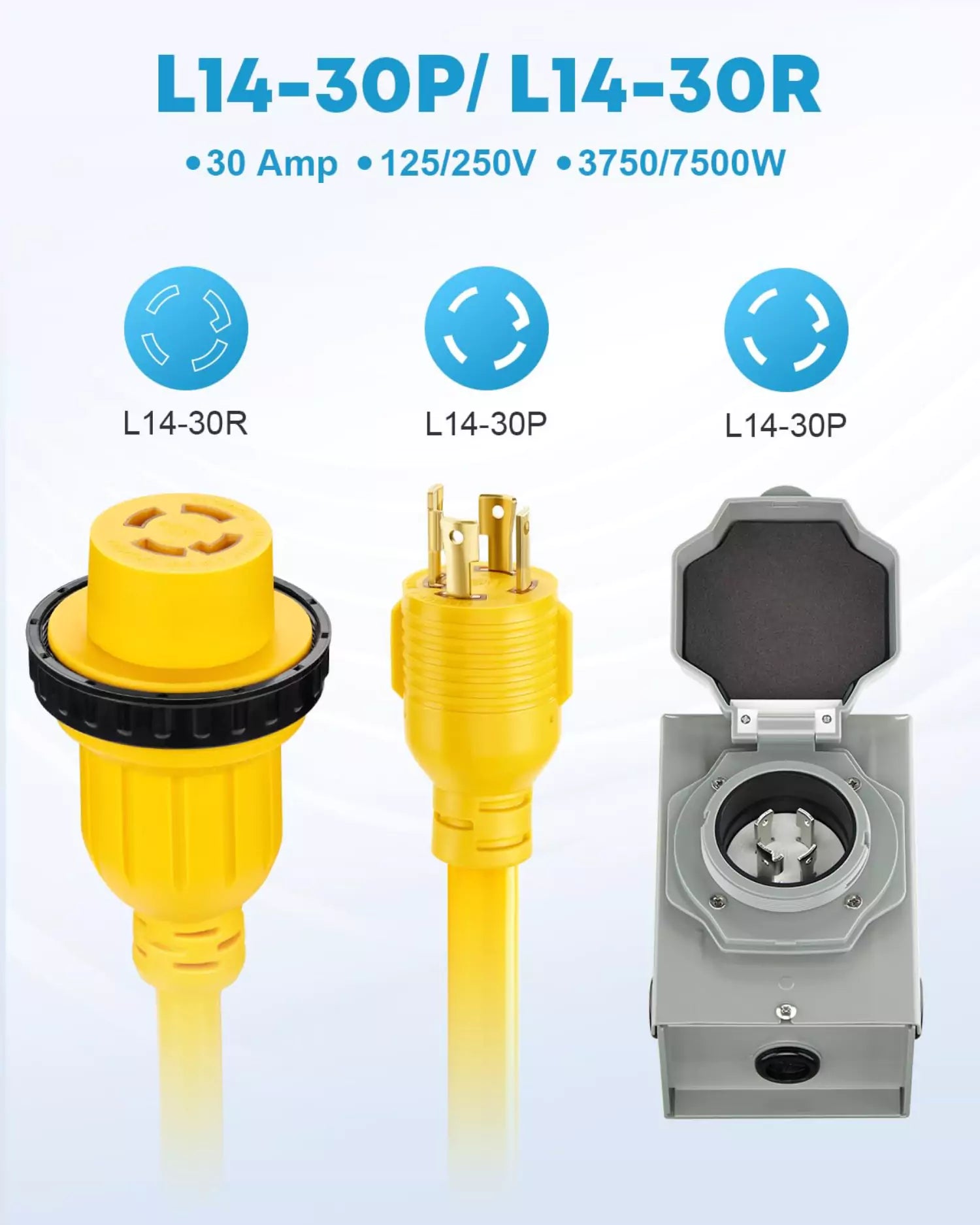 Kohree generator cable 30 amp 25 ft