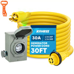 Kohree generator cords and inlet box kit 30 amp 30 ft