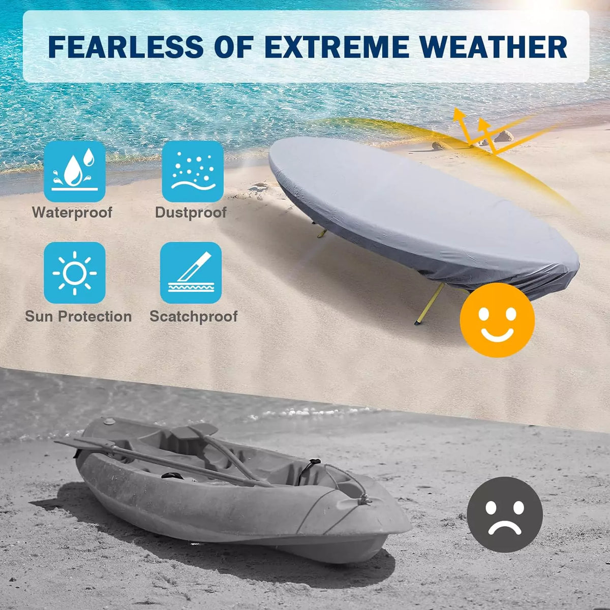 Fearless of extreme weather kayak cover 10 ft