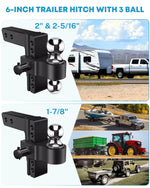 6 inch trailer hitch with 3 ball