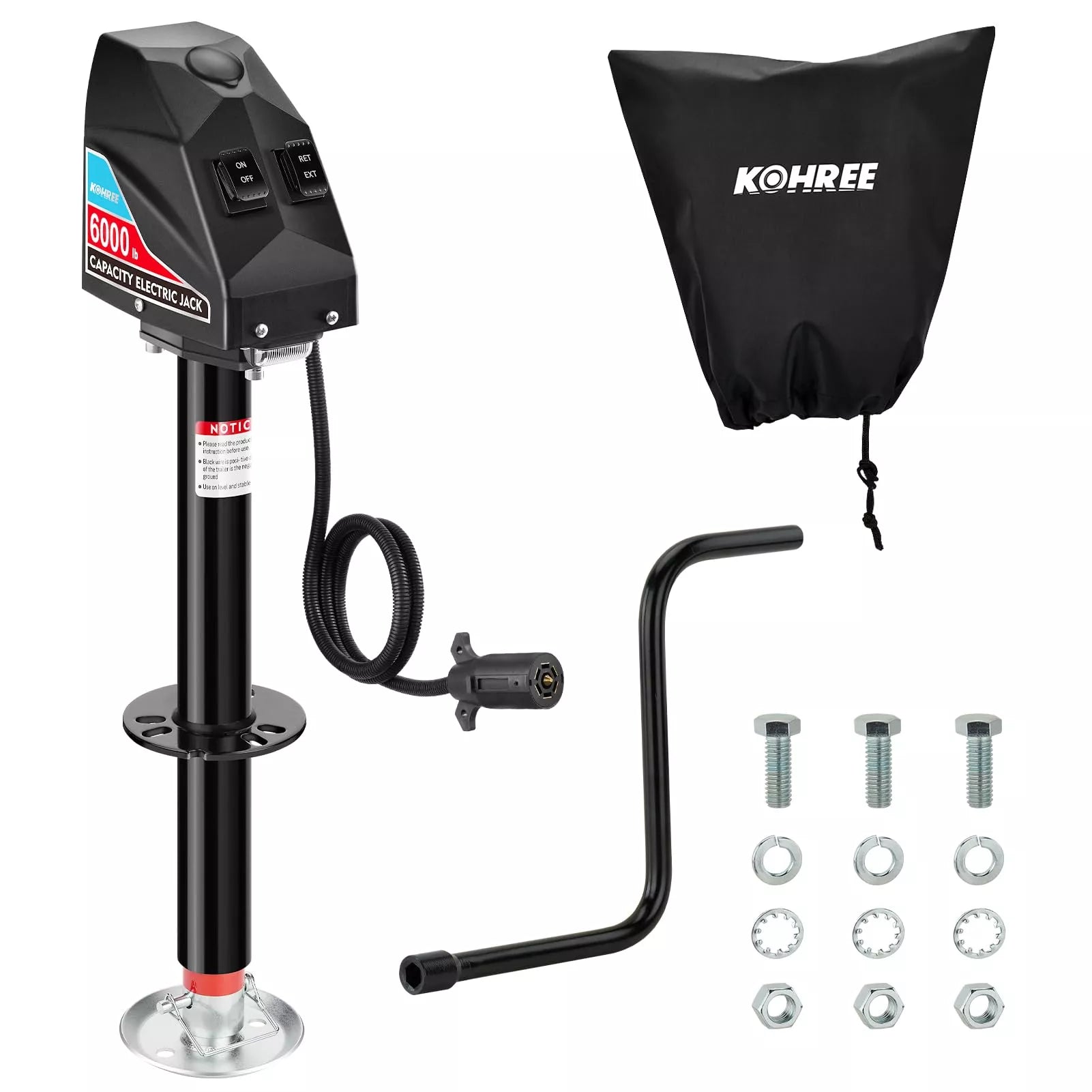 Kohree electric trailer jack 6000 lbs with 7 way plug #6000-lbs