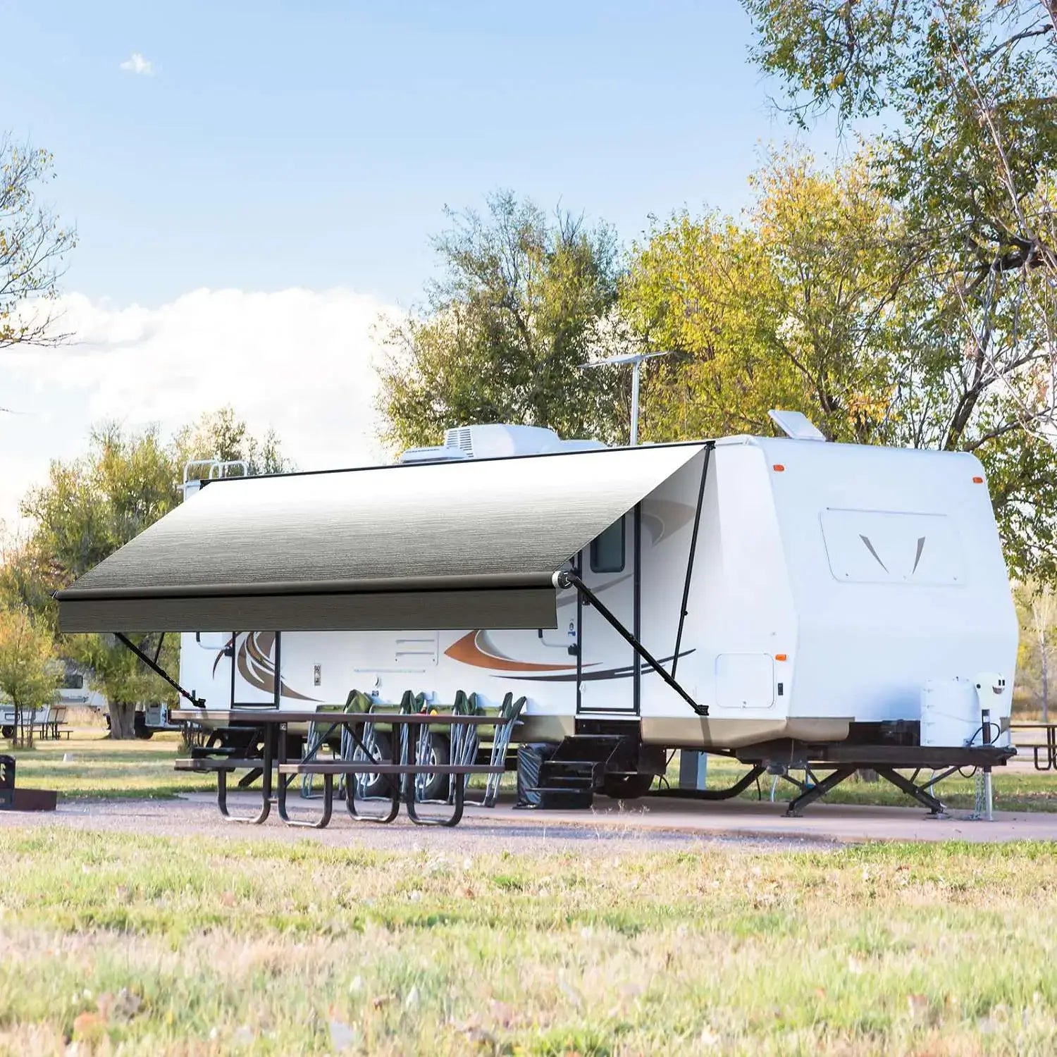 Black Fade RV Awning Fabric Replacement