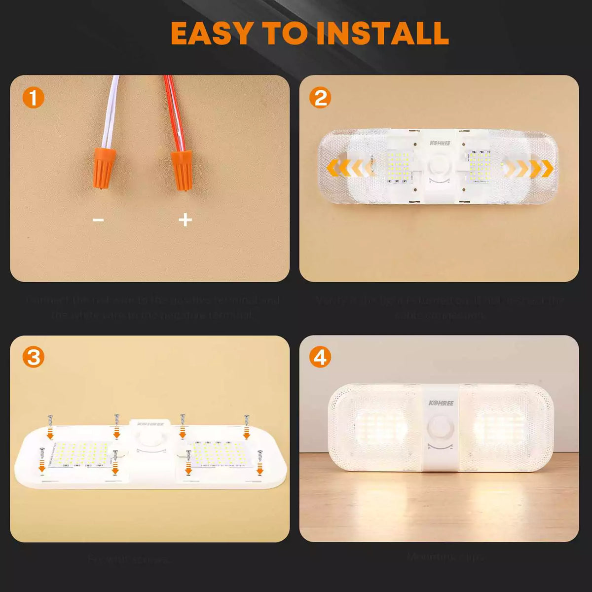 Easy installation of LED camper lights