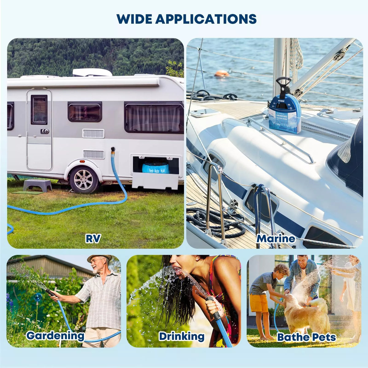 Marine fresh water hose 75 ft applications