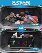 74l ultra large capacity space organizer trunk blue