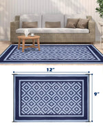 Outdoor carpet rug blue size