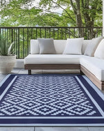 Outdoor rug blue 9x12