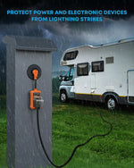 RV 30 amp power surge protector protect power and electronic devices from lightning strikes