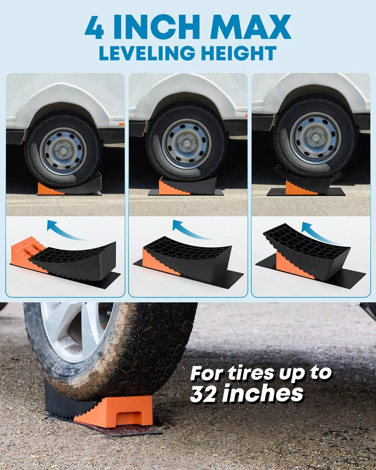 4 inch max leveling height rv camper leveling blocks