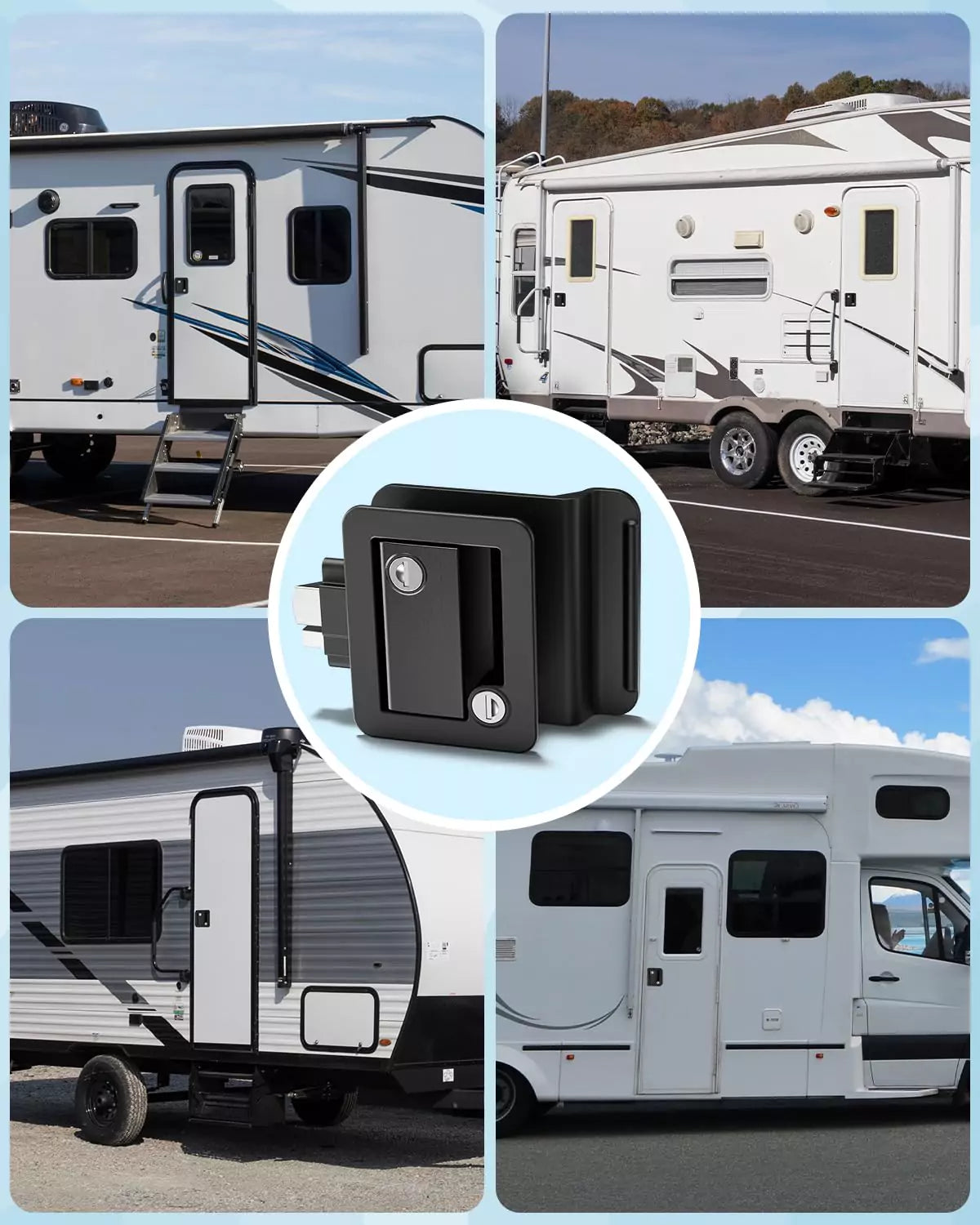 RV door handle application