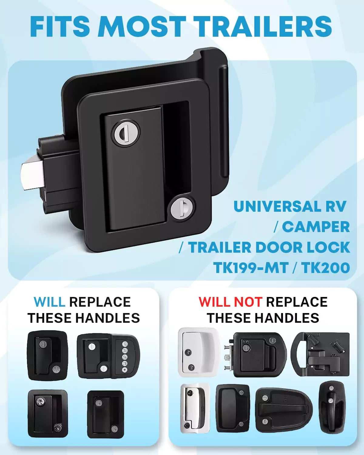 Kohree 100% zinc metal rv door lock fits for most trailers