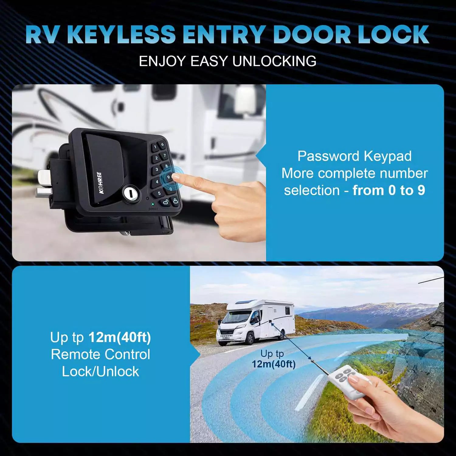 RV keyless entry door lock