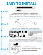 RV heated sewer hose cover installation