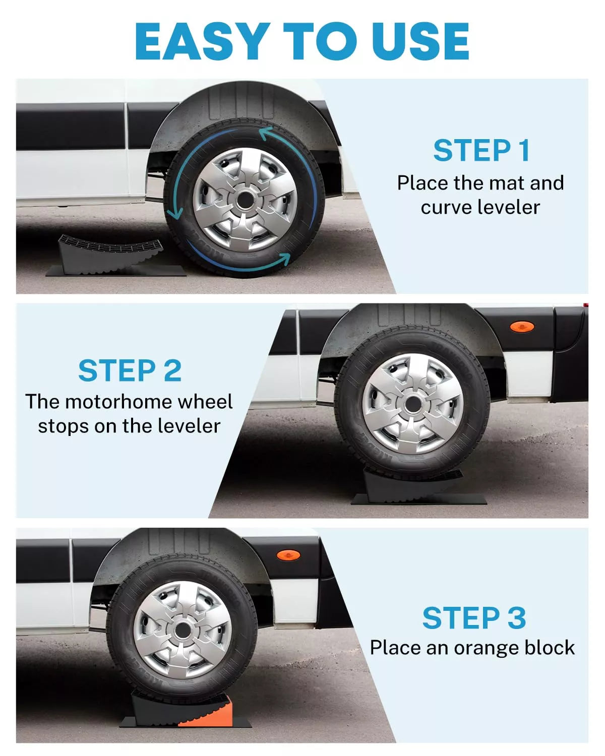 Easy to use rv leveling system orange